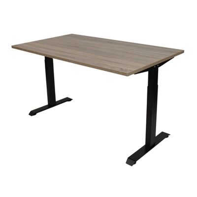 Schreibtisch mit verstellbarem Gestell - Schwarz 62-84cm - 120x80cm - Robson Eiche