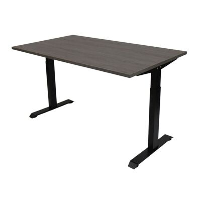 Desk with Adjustable Frame - Black 62-84cm - 120x80cm - Logan oak