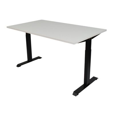 Schreibtisch mit verstellbarem Gestell - Schwarz 62-84cm - 120x80cm - Weiß