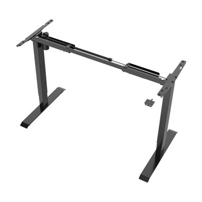 Electrically Adjustable Sit Stand Desk - Black with 1 Motor - 120x80cm - Logan eik