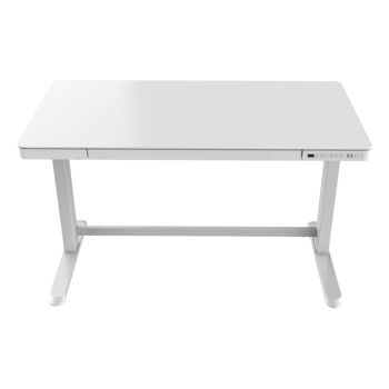 Bureau assis-debout électrique - Blanc avec plateau en verre - 120 x 60 cm 3
