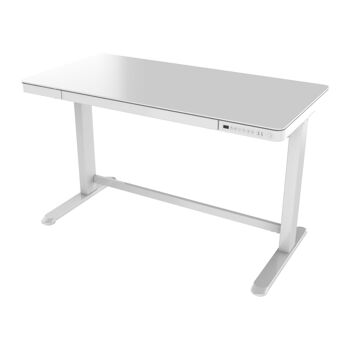 Bureau assis-debout électrique - Blanc avec plateau en verre - 120 x 60 cm 4