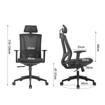 Chaise de bureau ergonomique Precious - Sans têtière - Non assemblée 5