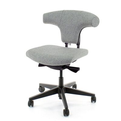 Office Chair Without Armrest Owan T-Bone - Assembled - Light Gray Wool Felt