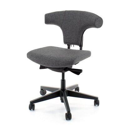 Office Chair Without Armrest Owan T-Bone - Assembled - Mid Gray Wool Felt
