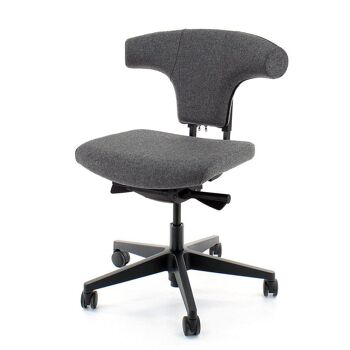 Chaise de bureau sans accoudoir Owan T-Bone - Assemblé - Feutre de laine gris moyen 1