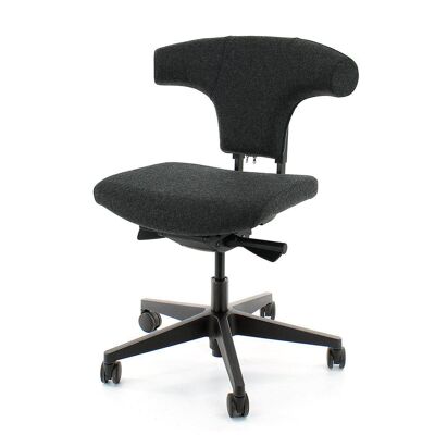 Office Chair Without Armrest Owan T-Bone - Assembled - Dark Gray Wool Felt