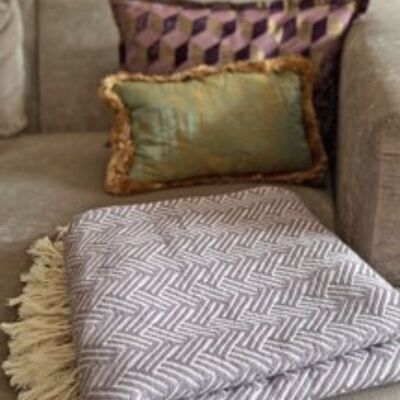 Wool Plaid Vienna - Mauve - 160x250cm - Wool/Cotton