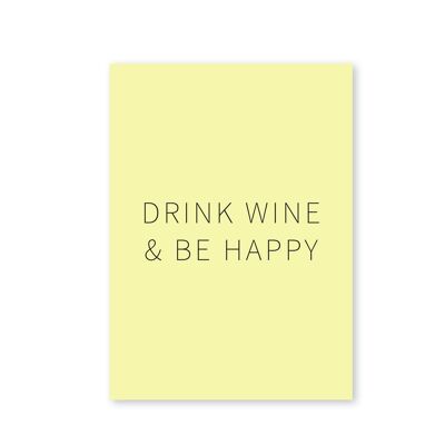 Tarjetas Happy Wine - Bebe vino y sé feliz