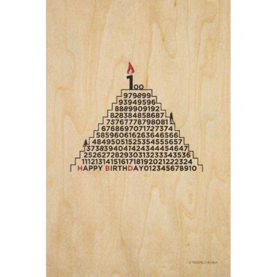 Postal de madera- saludos 2 pirámide FB