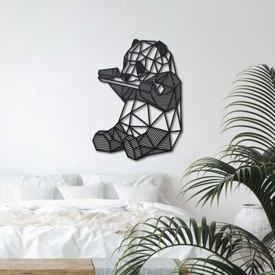 DID. Panda - Geometrisch Hout - 90cm x 66cm - Zwart