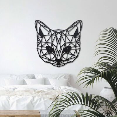 DID. Kat Geometrisch Hout - 70cm x 69cm - Zwart