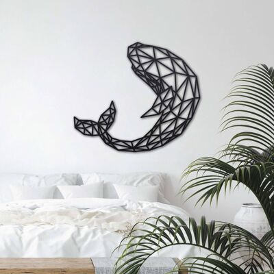 DID. Walvis - Geometrisch Hout - 90cm x 104cm - Zwart