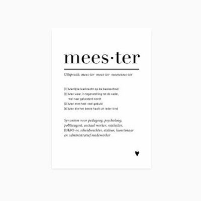 A6 Ansichtkaart || Meester