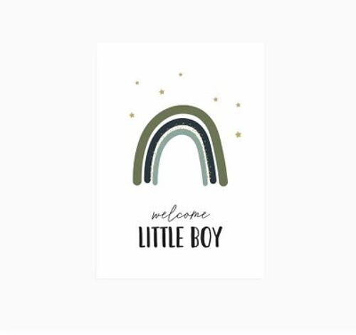 Ansichtkaart || welcome little boy