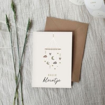Double greeting card + envelope | birth | unisex
