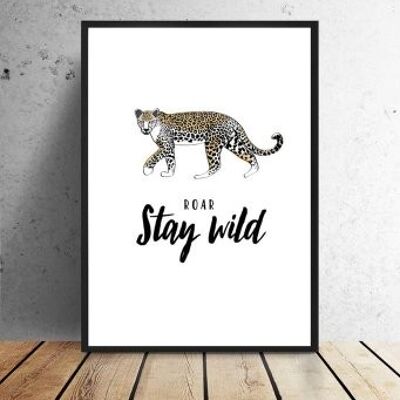 Poster Leopard - Bleib wild