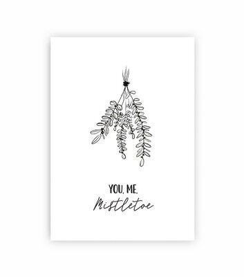 Cartolina di Natale - vischio