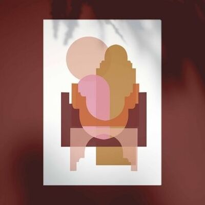A3 Poster - Marrakech Shapes - Terracotta/Roze Copy 1