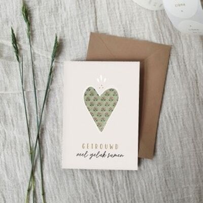Double greeting card + envelope | married | much happiness together