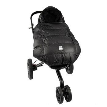 K-Poncho Heavyweight 7AM : Housse ergonomique 3 en 1 pour porte-bébé et poussette, hydrofuge et thermique - Noir 6