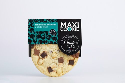 Cookie noisettes entières – 3 chocolats