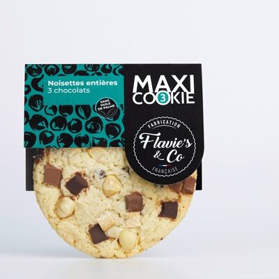 Cookie noisettes entières – 3 chocolats