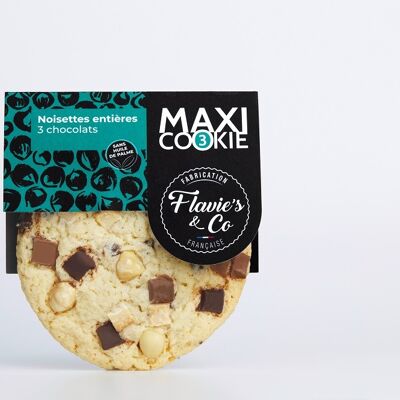 Whole hazelnut cookie – 3 chocolates