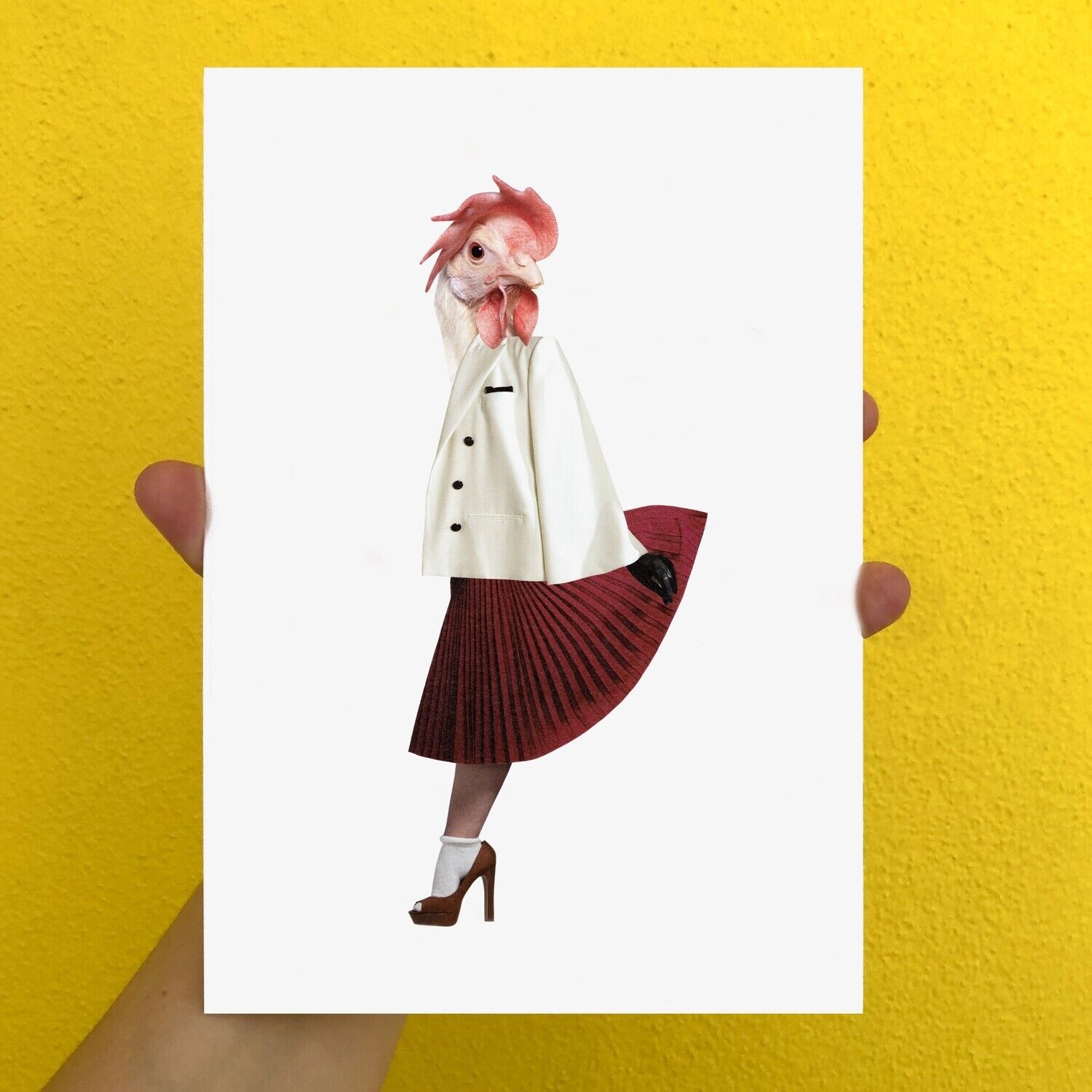 stampa d'arte collage pulcino