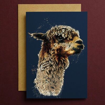 La tarjeta de arte de alpaca