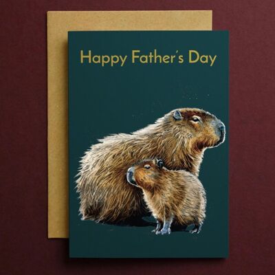 Tarjeta de capibaras del día del padre