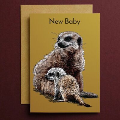 Nouvelle carte de bébé suricates