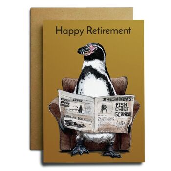 Carte de pingouin de retraite heureuse 2