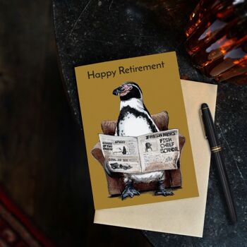 Carte de pingouin de retraite heureuse 4