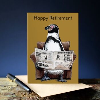 Carte de pingouin de retraite heureuse 5