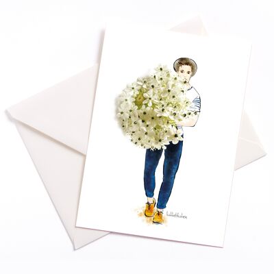 My husband - card with color core and envelope | 167