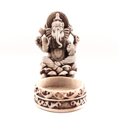 Teelichthalter - Ganesha, Antikweiß