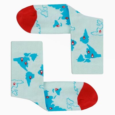 Socken Weltkarte Socken Damensocken