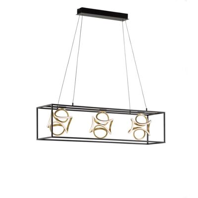 Navigare Dakota Pendant Light 3 Light Source Black/Gold