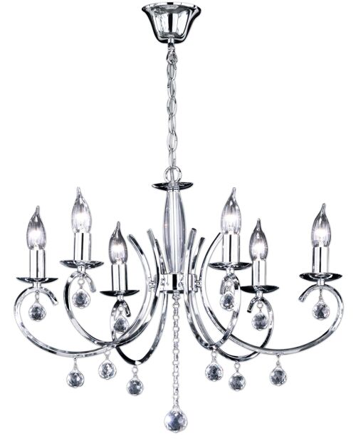 Navigare Virginia Chandlier 6 Light Source Chrome