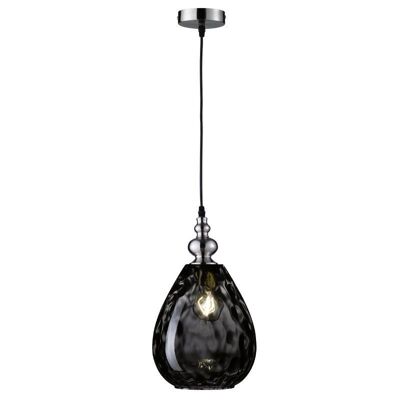 Luminaire suspendu Navigare Tennessee 1 source de lumière Nickel mat avec verre fumé antique