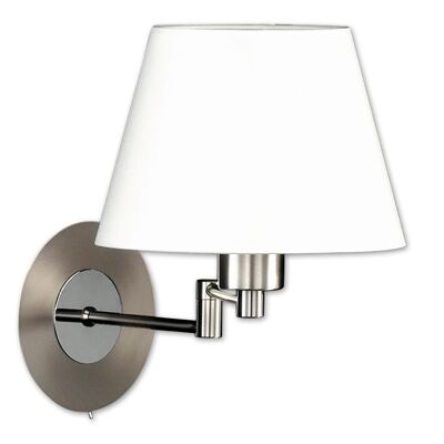 Navigare Connecticut Wall Light 1 Light Source Matt Nickel/Chrome