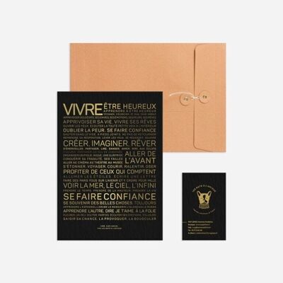 Letter Press Vivre Poster - A5