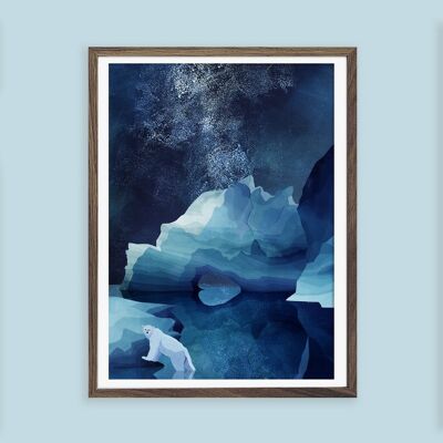 Poster - Polar Bear by night