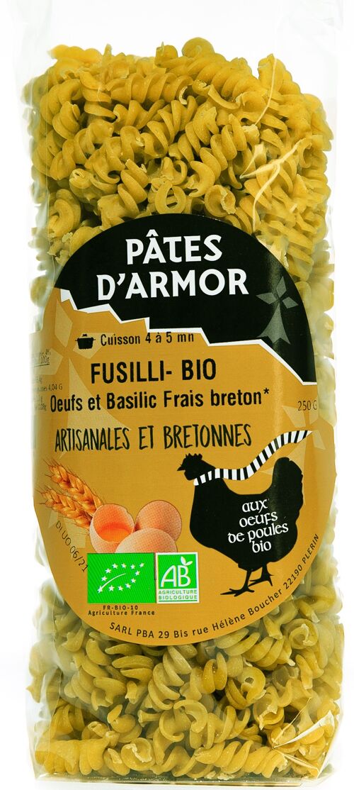 Fusilli Bio au Basilic Frais