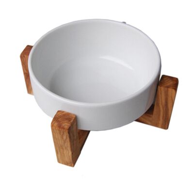Fressnapf PIATTO (0.4 l porcelain bowl) for dogs or cats, olive wood