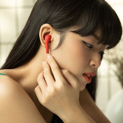 ♩ Defunc TRUE Basic Headphones - Red ♩