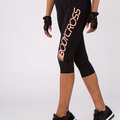 Legging ¾ Running Paula Noir/Corail