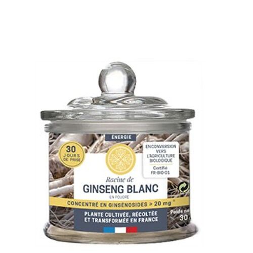 GINSENG BLANC en poudre - Vitalité