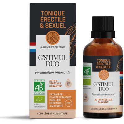 G'STIMUL DUO BIO - Erectile & sexual tonic - Concentrate of fresh French plants